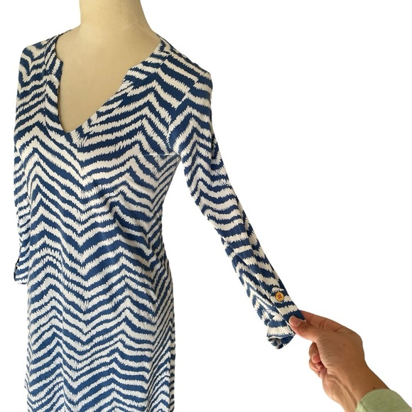 Lilly Pulitzer Rossmore Indigo Zebron Pima Cotton Printed Casual Dress Women XS - Picture 5 of 8